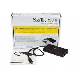 Puerto Replicador USB-C Startech HDMI + RJ45 + 2Xusb 3.0 + USB-C