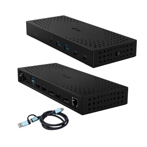 Puerto Replicador USC-C I-TEC 3Xhdmi + RJ45 + 2XDP + 4Xusb 3.0 + 2XUSB-C + Jack PD 100W Black