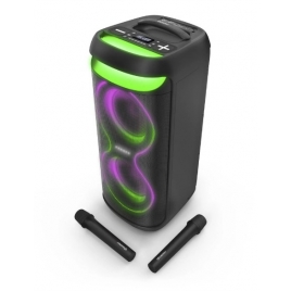 Altavoz Bluetooth Energy Karaoke Party 150W TWS Micro SD USB Jack RGB Black + 2 Microfonos