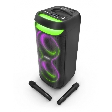 Altavoz Bluetooth Energy Karaoke Party 150W TWS Micro SD USB Jack RGB Black + 2 Microfonos