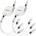 Cable Kablex 3 EN 1 USB-C Macho / Lightning Macho / USB-C Macho / Micro USB Macho 1M White 2Pack