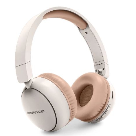 Auricular + MIC Energy Headphones Radio Color Radio FM Bluetooth Cream