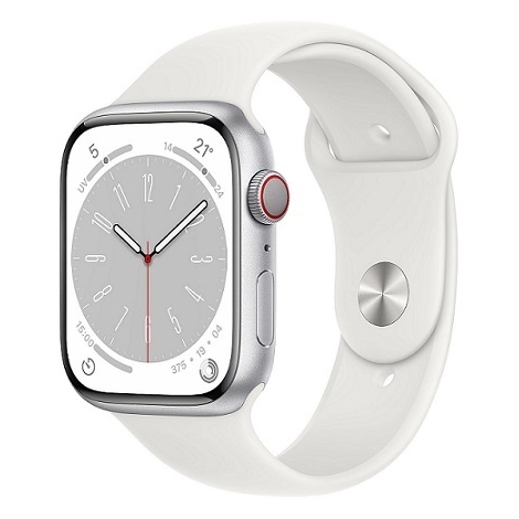 Apple Watch Series 8 GPS + Cell 45MM Silver Aluminium + Correa Sport White