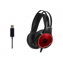 Auricular + MIC Conceptronic Gaming Athan01 7.1 USB RGB Black/Red