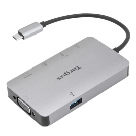 Puerto Replicador USB-C Targus HDMI 4K + VGA + RJ45 + 2Xusb 3.0 + USB-C + SD + Micro SD + PD