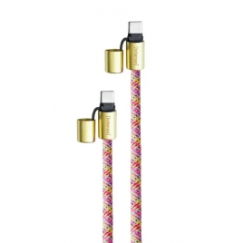 Cordon Universal Intenso Cable USB-C MIX Neon para Funda Smartphone