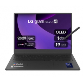 Portatil 360 LG Gram PRO 2 Core Ultra 7 255H 32GB 1TB SSD 16" Oled Tactil W11 Black