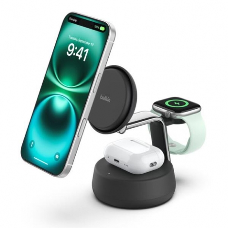 Base de Carga Belkin 3 EN 1 Ultracharge PRO QI2 25W Black