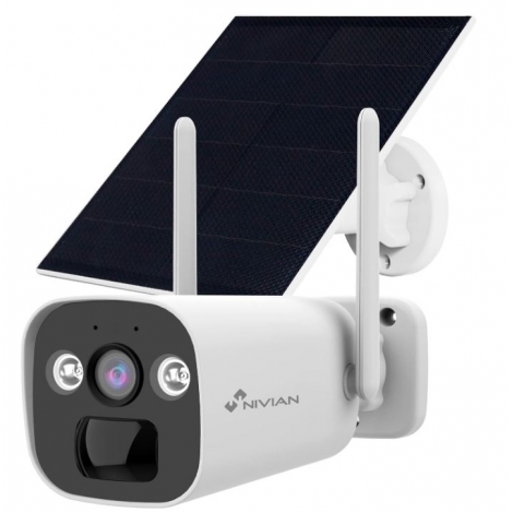 Camara Vigilancia Nivian DIA / Noche 2K Bateria Outdoor 4G + Panel Solar