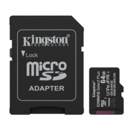 Memoria Micro SD 64GB Kingston Class 10 + Adaptador SD
