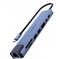 Puerto Replicador USB-C Coolbox HDMI + RJ45 + 2Xusb 3.0 + 2XUSB-C + SD + Micro SD