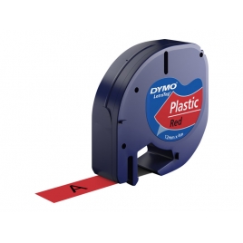 Rollo Etiquetas Dymo Letratag 12Mmx4m Black/Red